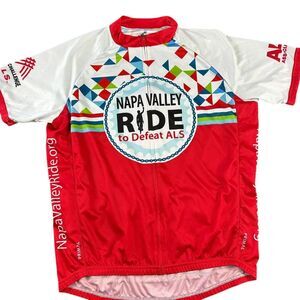 2019‎ Napa Valley Ride to Defeat ALS Cycling Jersey Never Give Up Challenge XL